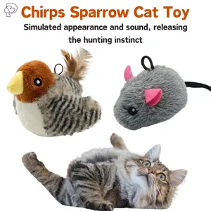 LoveOurPet Chirping Sparrow Mouse 2pcs  Cat&Dog Toy Interactive Cat indoor exercise Teaser Toy interactive kitty toy safe cat toys  Interactive Cat Toy Bird with Chirp