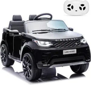 【Christmas Gift】Black 12V Licensed Land Rover Kids Ride On Car With Remote Control Dual Motors Led Lights Mp3 Usb Fm Radio And Safety Features Black
