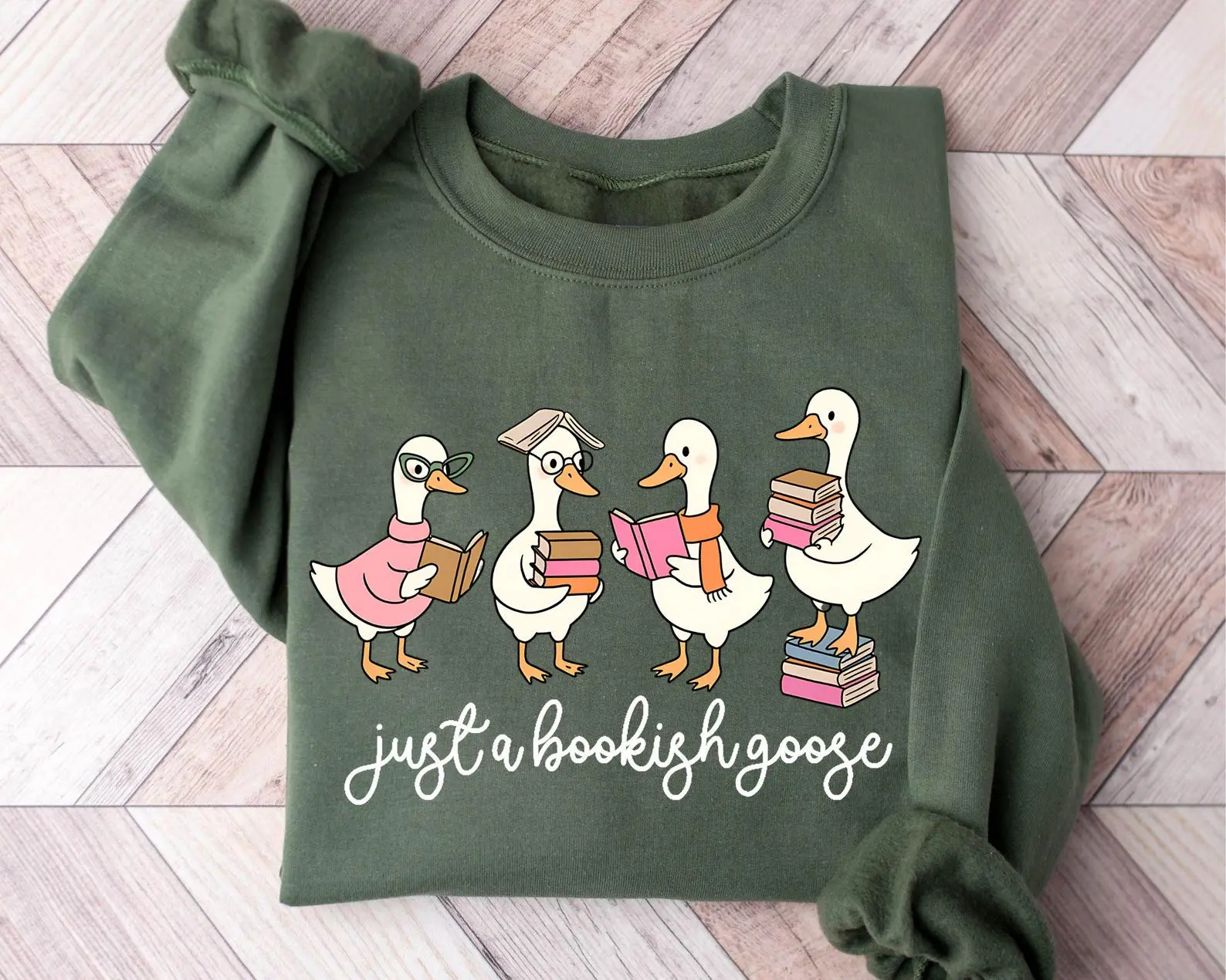 Just A Bookish Goose Sweatshirt, Silly Goose Reading Sweatshirt, Teacher Goose Hoodie, Librarian Bookworm Gift, Back To School Teacher Gift