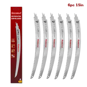 6PCS 15 Inch Japanese Teeth Reciprocating Saw Blades, Arc Edge Wood Pruning Saw Blades 6TPI for Tree Trimming, Wood Cutting, PVC Pipe, Durable & Sharp Sabre Blades，tools sale clearance