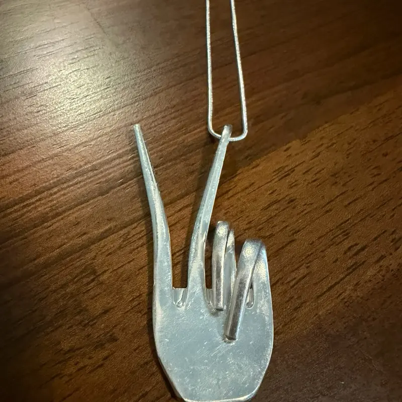 Peace Sign Fork Necklace