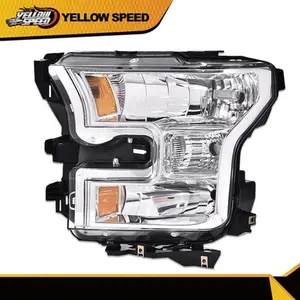 1Pcs Fit For 2015-2017 Ford F150 Amber Headlights Chrome Head Lamps Left Side