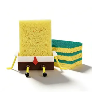 Cute Kitchen Sink Drain Rack, Cartoon Cleaning Sponge Holder, Durable & Easy-To-Use Design, Perfect for Organizing Your Space, Plastic