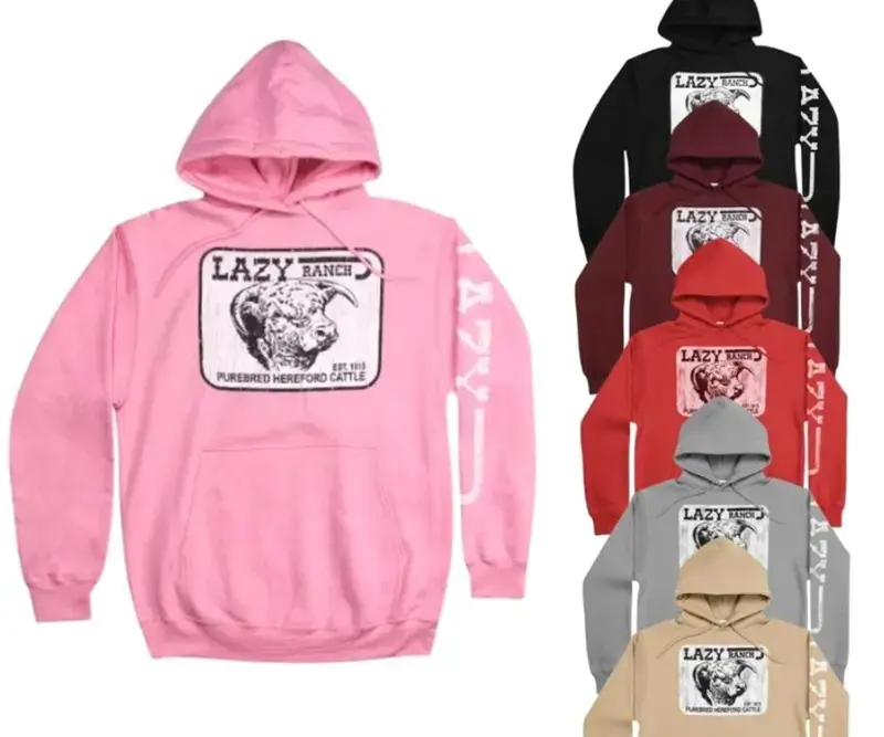 Lazy J Ranch Willow Cattle Headquarters Hoodie, Western Cowboy Ranch Pullover Hoodie, Casual Cotton Hoodie For Men And Women, Rustic Country Apparel FE9LD