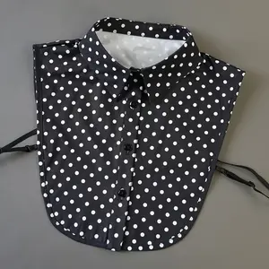Polka Dot Shirt with Detachable Collar, Polka Dot Base Layer Shirt with Versatile Decorative Collar, Suitable for All Seasons