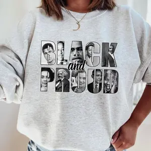 Black and Proud Hoodie – Black History Portrait Sweatshirt, Melanin Pride Unisex Black History Month Shirt
