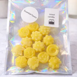 Essential Favors Sweet Vanilla Scented Wax Melts - Pack of 12 Flower-Shaped Fragrance Cubes for Aromatherapy and Home Fragrance