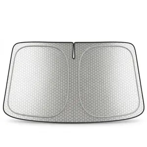 Windshield Sunshade for Tesla Model 3 & Model Y, Foldable Heat Shield, Blocks UV Rays, Keeps Interior Cool