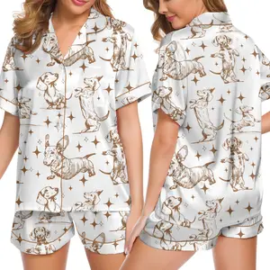Dachshund Dog Pajama Set – Cute Wiener Dog Sleepwear – Cozy Lounge Set for Women, Sausage Dog Lover Gift PJs