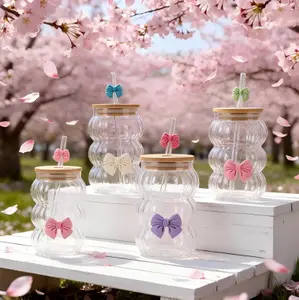 Elegant Butterfly Knot   with Lid and , Stylish  , Ideal for Home Decor, Breakfast Milk and Afternoon Tea, Perfect Gift for Women, Tumbler, Stylish   straw glass cup drinkware cocktail iced coffee mug whiskey lover juice