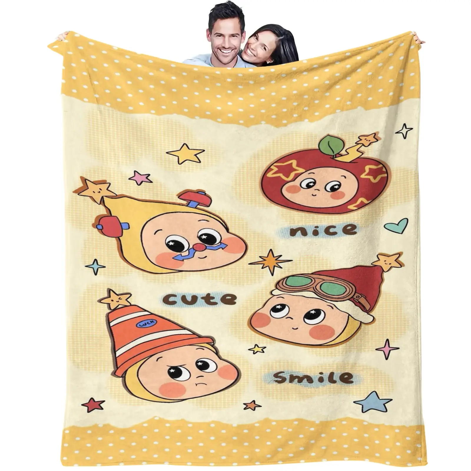 Star Person Pattern, Soft, Warm And Lightweight Plush Blanket, Suitable For Bed, Sofa, Car, Room Decoration, Suitable As a Moving And Holiday Gift