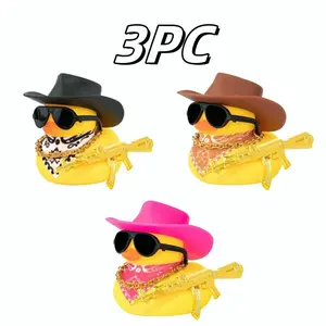 3pcs （EI Belico） cowboy rubber duck Car Interior Accessories Car Rubber Duck Decoration Car Dashboard Decoration