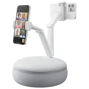 SAIJI Cell Phone Pillow Holder for Bed, Adjustable Angle Height Phone Pillow Stand for Watching Video On Bed/Sofa/Lap, Fit for 4.7"-7.0" Cell Phones(Grey)