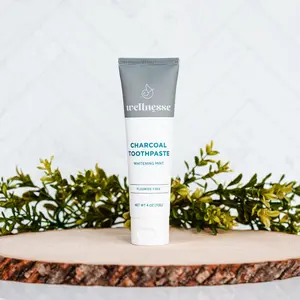 Wellnesse | Charcoal Toothpaste - Whitening Toothpaste, Flouride-Free, Suitable for All Ages