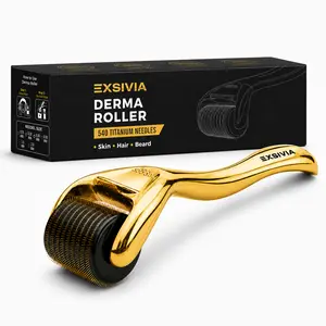Derma Roller for Face, Beard, and Hair, Titanium Needles - Ideal for Personal Skincare and Hair Care, Suitable for Men and Women Comfort Dermaroller Alternative Home Spa Equipment Double Chin Reducer Body Care