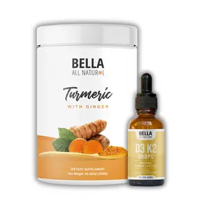 Bella All Natural Turmeric with Ginger + D3 K2 Drops Bundle