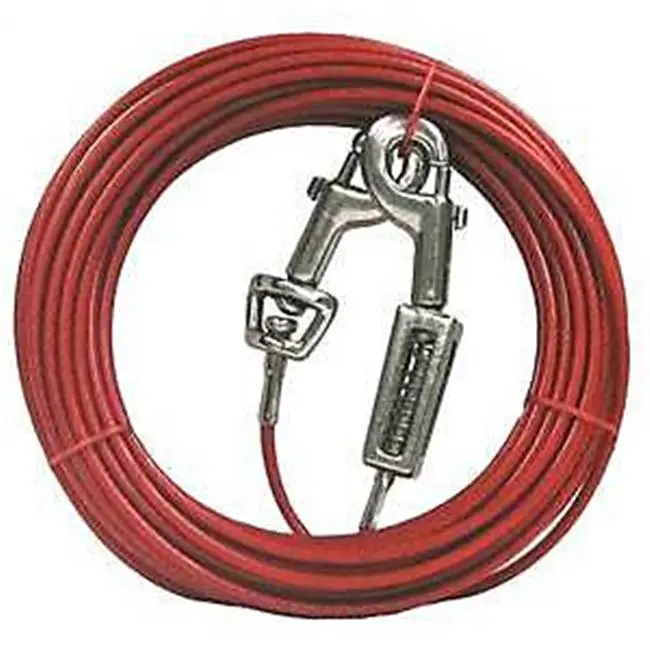 212 MAIN Large Dog Color-Coded Weight-Rated Outdoor Tie Out - 30 ft, Vinyl-Coated, Heavy-Duty Training & Behavior Aid for Large Dogs (Outdoor Use)