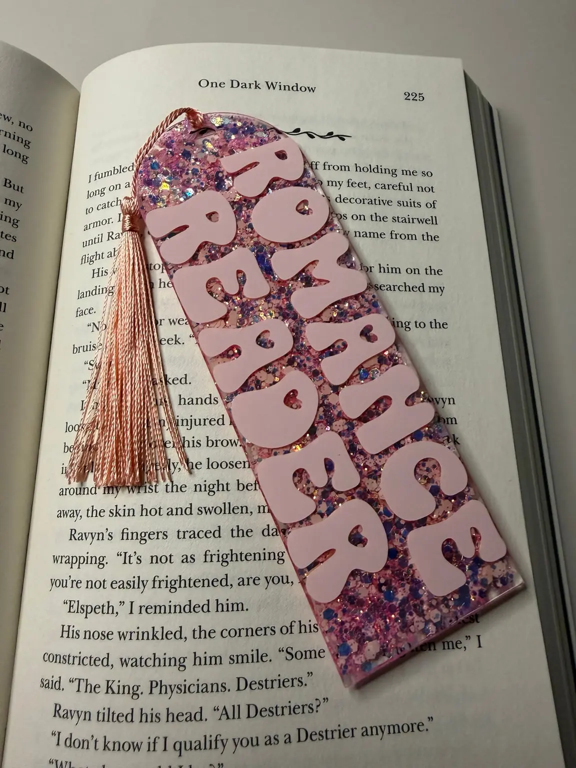 Romance Reader Glitter Resin Bookmark