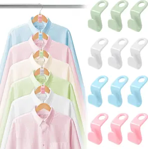 20 PCS Space Saving Hanger - Clothes Hanger Connector Hooks, Stacking Space Saver, Plastic Closet Organizers and Storage Extender for Heavy Duty Hangers Connection (20, Multicolor)