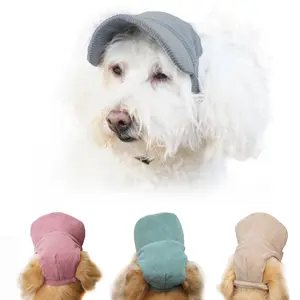 Pet Baseball Cap with Ears, Sun Protection Hat for Cats & Dogs, Outdoor Use, Fits Small Medium Large Pets, Light /