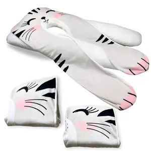 LUNAMIRA Original Replacement Body Pillow Cover – Cat Design, Ultra-Soft Micro Plush Fleece, Double-Sided, Breathable & Skin-Friendly, Washable, with Zipper Closure