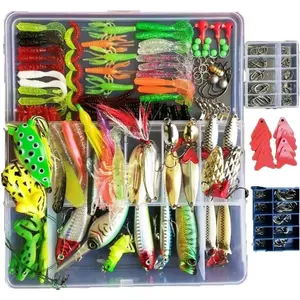 Topconcpt 275- Fishing Lure Kit - Frogs, Spoons, Grasshoppers - for Bass, Trout, Salmon