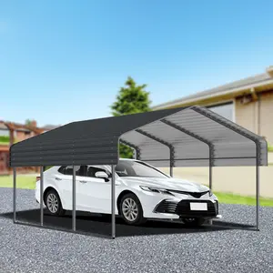 ARCH 10x15 FT Metal Carport with Enhanced Base and Galvanized Steel Roof, Heavy Duty Outdoor Garage Car Shelter for Car, Boats and Truck
