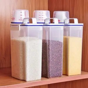 5.5 LB Rice Storage Bin Cereal Containers Dispenser With BPA Free Plastic + Airtight Design + Measuring Cup + Pour Spout - Perfect For Rice Flour Baking Supplies Pet Dog Food Storage
