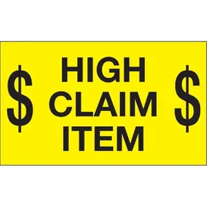 212 MAIN High Adhesive Sticky Labels, 3x5 in. Pressure-Sensitive Coated Paper Fluorescent Yellow Stickers, Roll of 500, High Adhesive Stickers