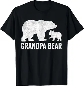 Grandpa Bear Fathers Day Shirts, Funny One Cub Grandad T-Shirt