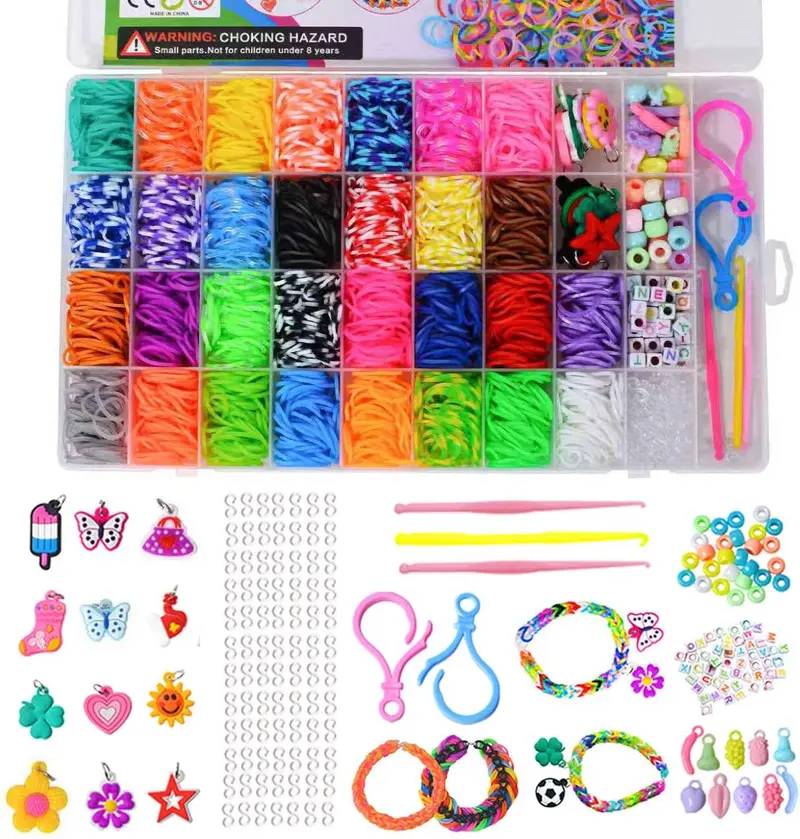 3000 Plus Colorful Rubber Bands Refill Kit DIY Bracelet Making Supplies Creative Jewelry Craft Set Gift for Girls