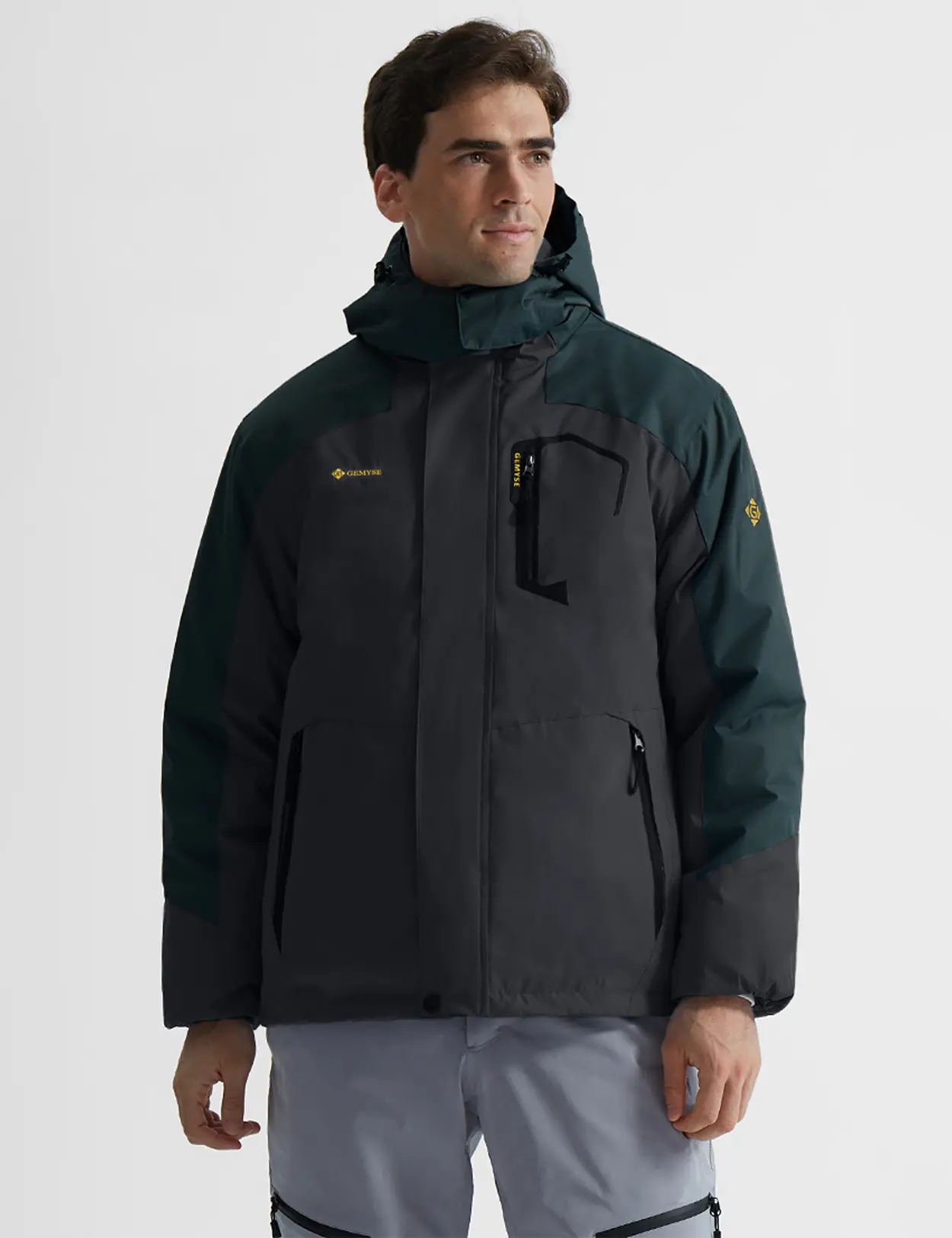 GEMYSE Men's 3-in-1 Waterproof Warm Winter Jacket - Outdoor Mountaineering Skiing Outerwear with Detachable Hood, Puffer Liner