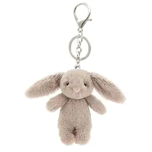 Cute Bunny Plush Keychain for Backpack, 3.5" Inch Mini Rabbit Keychain Purse Charm Pendant Gift for Women