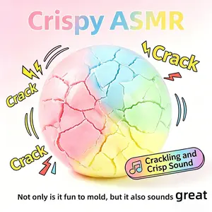 Super Relaxing Crispy Handmade Squeeze Ball, Wax skin creates vivid ASMR crunch sound. Slow rebound decompression stress relief toy eases anxiety & daily tension. Portable fun fidget toy, perfect holiday & party gift for casual relaxation and mood calming