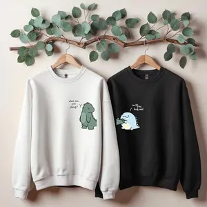 Cute Dinosaur Couple Sweatshirt – Playful Hug-Themed Graphic Hoodie, Matching Gift for Couples-Valentine's gift, Cozy Unisex Casual Wear for Men & Women