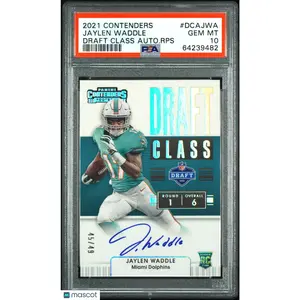 2021 Panini Contenders Draft Class Autographs RPS Jaylen Waddle Autograph RPS #DCAJWA PSA 10