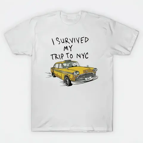 Tom I Survived My Trip To NYC White T-Shirt Size S-4X Casual