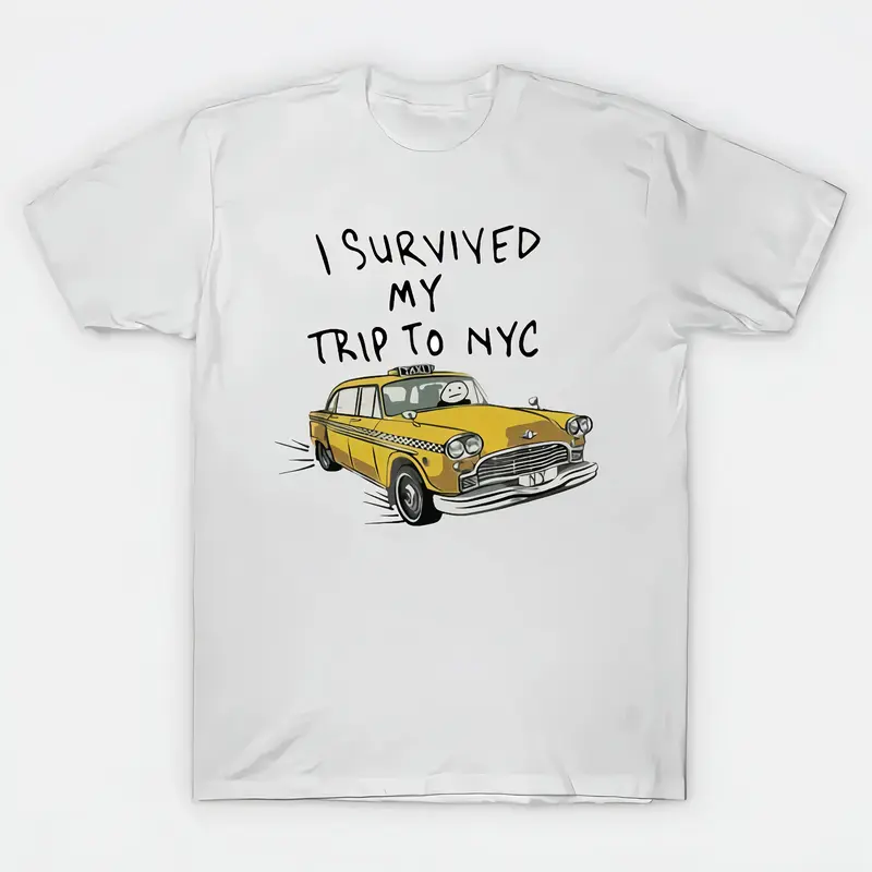 Tom I Survived My Trip To NYC White T-Shirt Size S-4X Casual