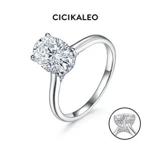 CICIKALEO Oval Cut Moissanite Rings for Women 18K Gold Plated Lab-Created 2CT Wedding Engagement Rings Gift for Her R02 #Summervibes