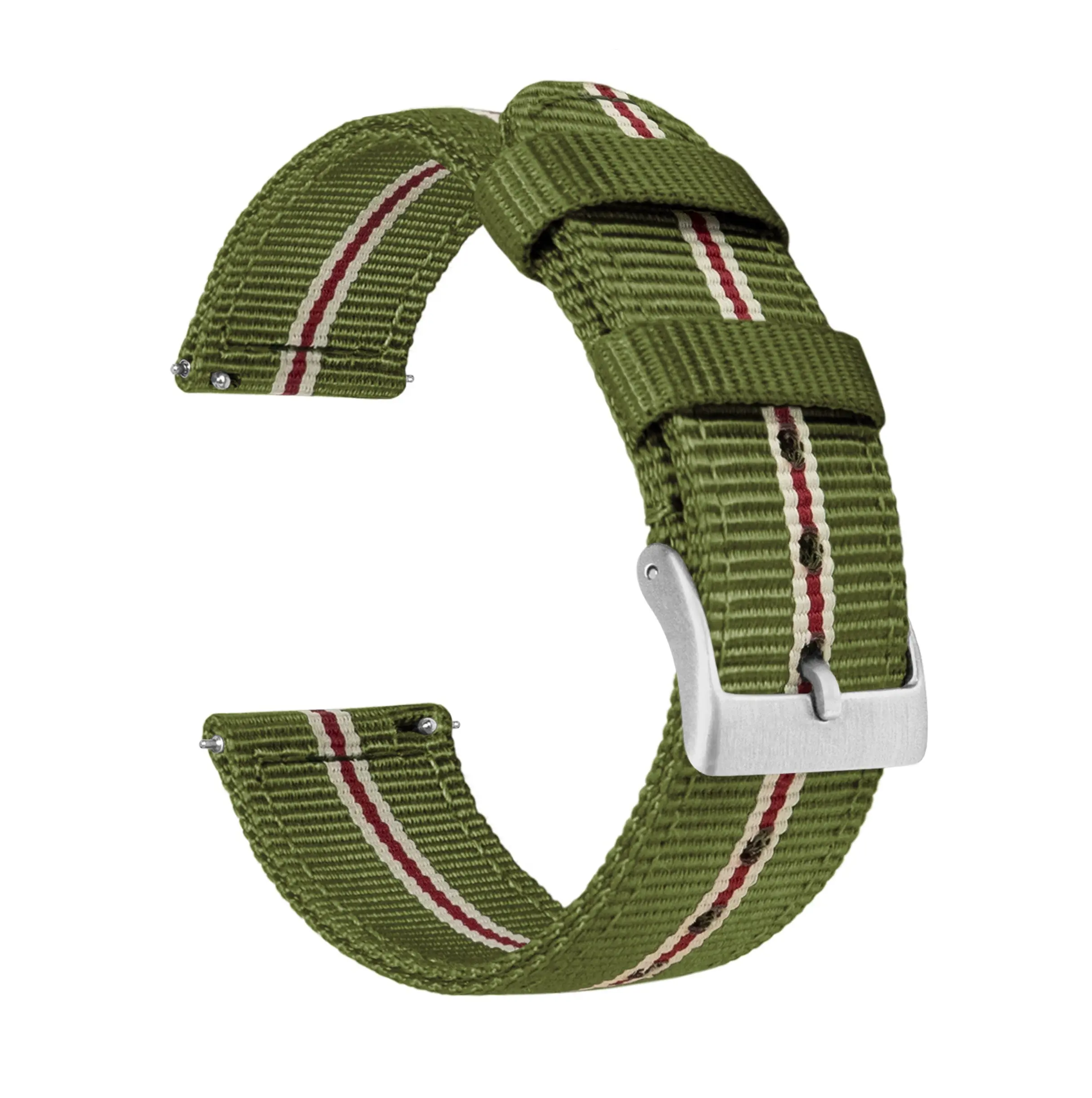 Coros Two Piece NATO® style Army Green Crimson Watch Band
