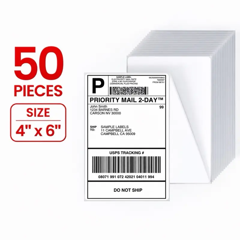 50 Premium thermal shipping labels