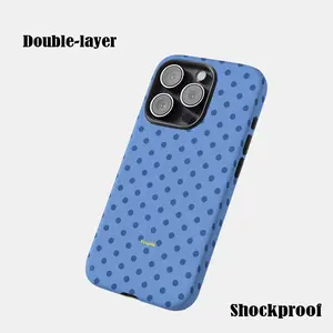 Cute Jeans Case | Blue Denim Polka Dot Minimal Suitable For 17 / 17 Air / 17 Pro / 17 Pro Max / 16 Pro Max / 15 Pro Max / 14 Pro Max / 13 Pro Max / 12 Pro Max | High Quality | Teenage Girl Gift