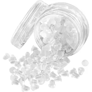 Rubber Earring Backs Soft Clear Earring Backings for Studs Hypoallergenic Silicone Earrings Backs Stopper Replacement for Women (100 Pcs)