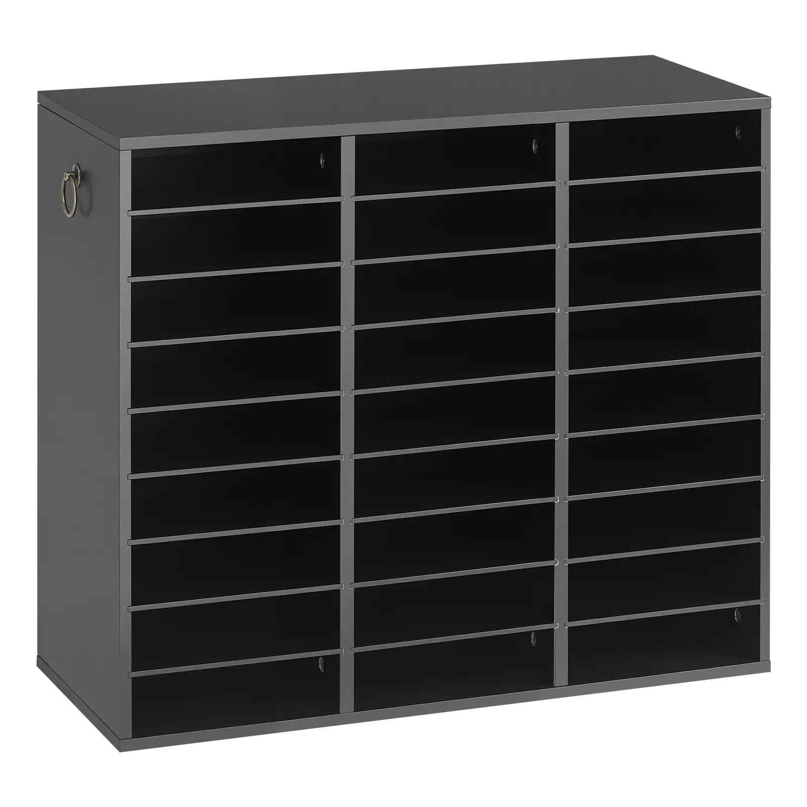 VEVOR 27-Compartment Wood Literature Organizer, Black Countertop Office Mailbox with Adjustable Shelves, Desk Sorter for Files Documents Papers, for Office Home Organization
