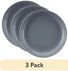 Chiara Round Stoneware 10.5 Grey Dinner Plate - 3 Pack