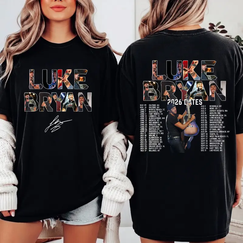Luke Bryan Country Tour T-Shirt, Word On The Street Tour 2026 Shirt, Double Down Stadium Concert Graphic Tee, Retro Country Music Fan Merchandise, Vintage Unisex Cotton Casual Top