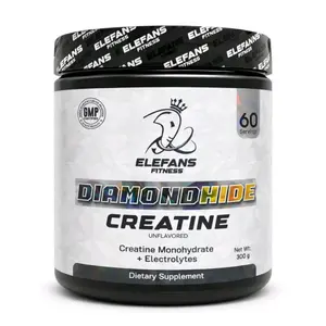 Elefans DiamondHide Creatine Monohydrate Supplement with Electrolytes - Unflavored, 60 Servings