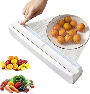 Practical cling film dispenser with slide cutter, reusable and multi-purpose. Works well for foil and baking paper too.