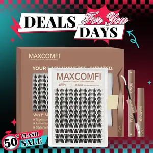 MaxComfi Nila BlushBloom Makeup False Eyelashes - Super Soft Comic Thin Band, Gentle Waterproof, Itch-Free, Long-Lasting, Natural Daily Volume, Beginner-Friendly DIY Lash Extensions for Flawless Summervibes Looks, Eyelashes Extensions Option