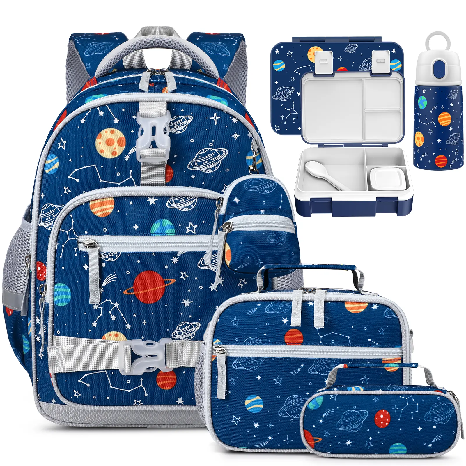 SIMILOVE Butterfly 5-Piece Luminous 15in Backpack Set for Toddler Girls (5-8 Years) - Backpacks for School, Backtoschoolshopping, Stainless Steel 13oz Insulated Water Bottle & 3 Components, Toddler Girl Stuff, Home Gift